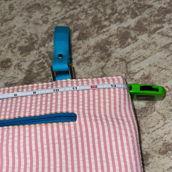 Braciano Pink and Teal Striped Bag - Picture 8 of 13